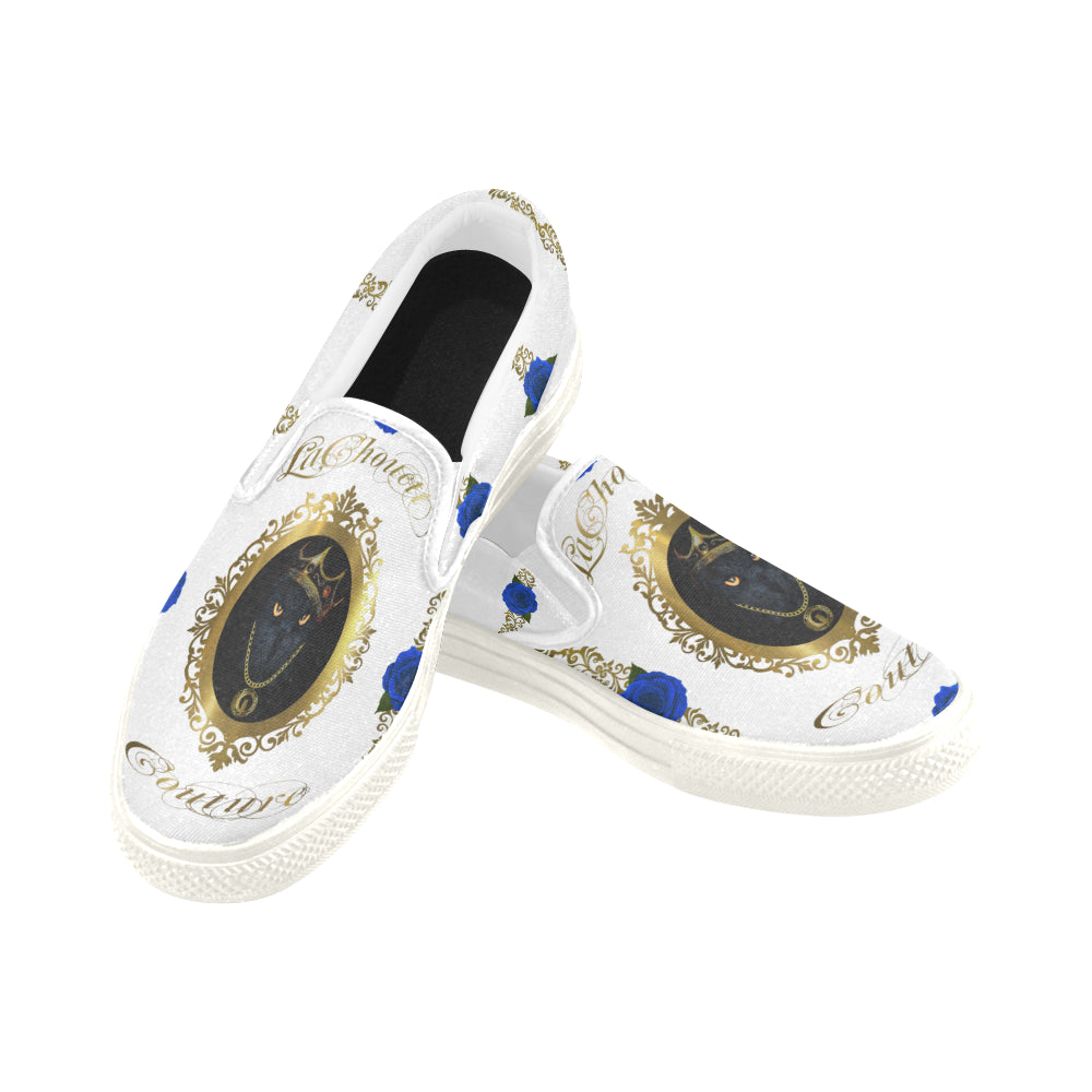 BLUE ROSES KING Men's Unusual Slip-on Canvas Shoes