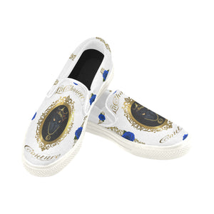 BLUE ROSES KING Men's Unusual Slip-on Canvas Shoes