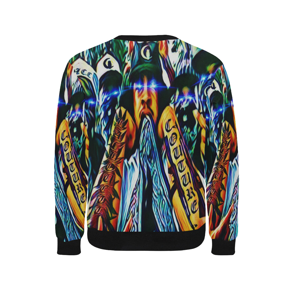 BLUEDROID Men's Rib Cuff Crew Neck Sweatshirt