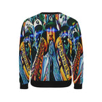 BLUEDROID Men's Rib Cuff Crew Neck Sweatshirt