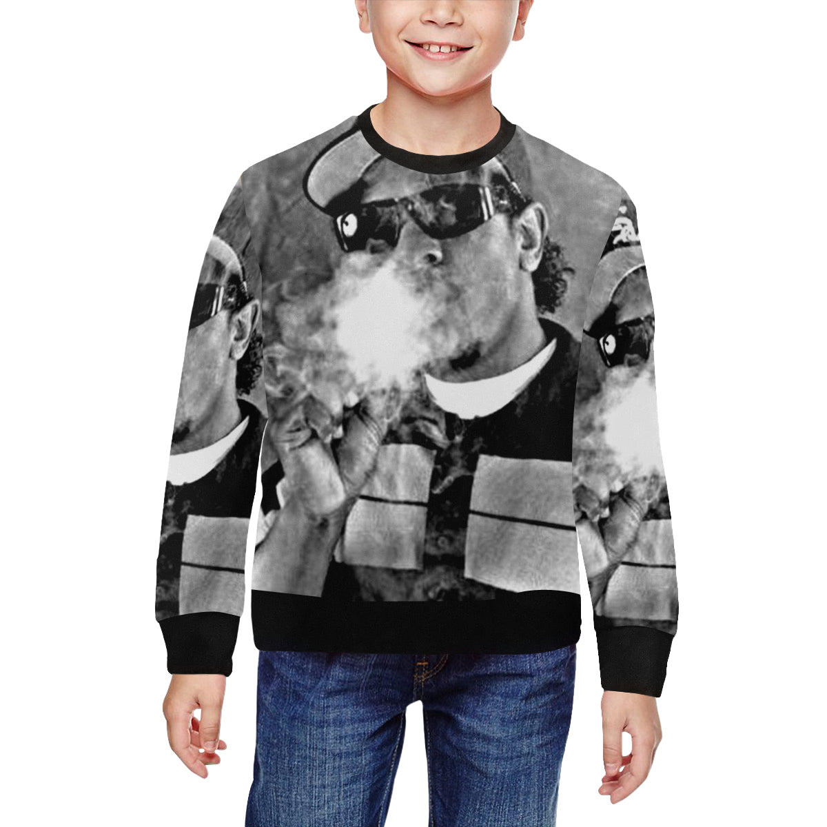 EAZY E SMOKY All Over Print Crewneck Sweatshirt for Kids (Model H29)