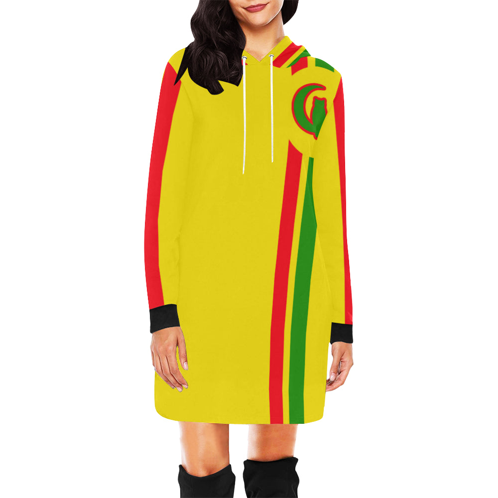 FRESH UP RASTA All Over Print Hoodie Mini Dress