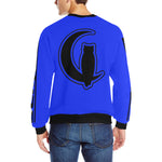 BLACC BORDER BLUE Men's Rib Cuff Crew Neck Sweatshirt