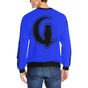 BLACC BORDER BLUE Men's Rib Cuff Crew Neck Sweatshirt