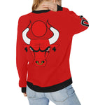 HATHOR BULLS Women's Rib Cuff Crew Neck Sweatshirt (Model H34)