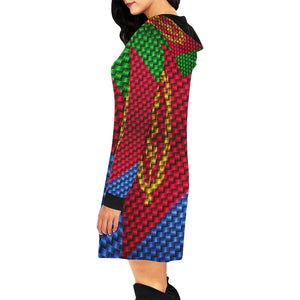 ERITREA FLAG All Over Print Hoodie Mini Dress