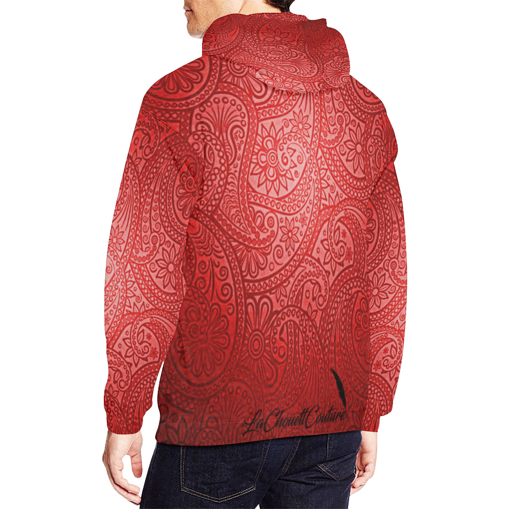 LUXURY RED GANG All Over Print Hoodie for Men (USA Size) (Model H13)