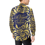 GORGEOUS BLUE Men's All Over Print Casual Dress Shirt