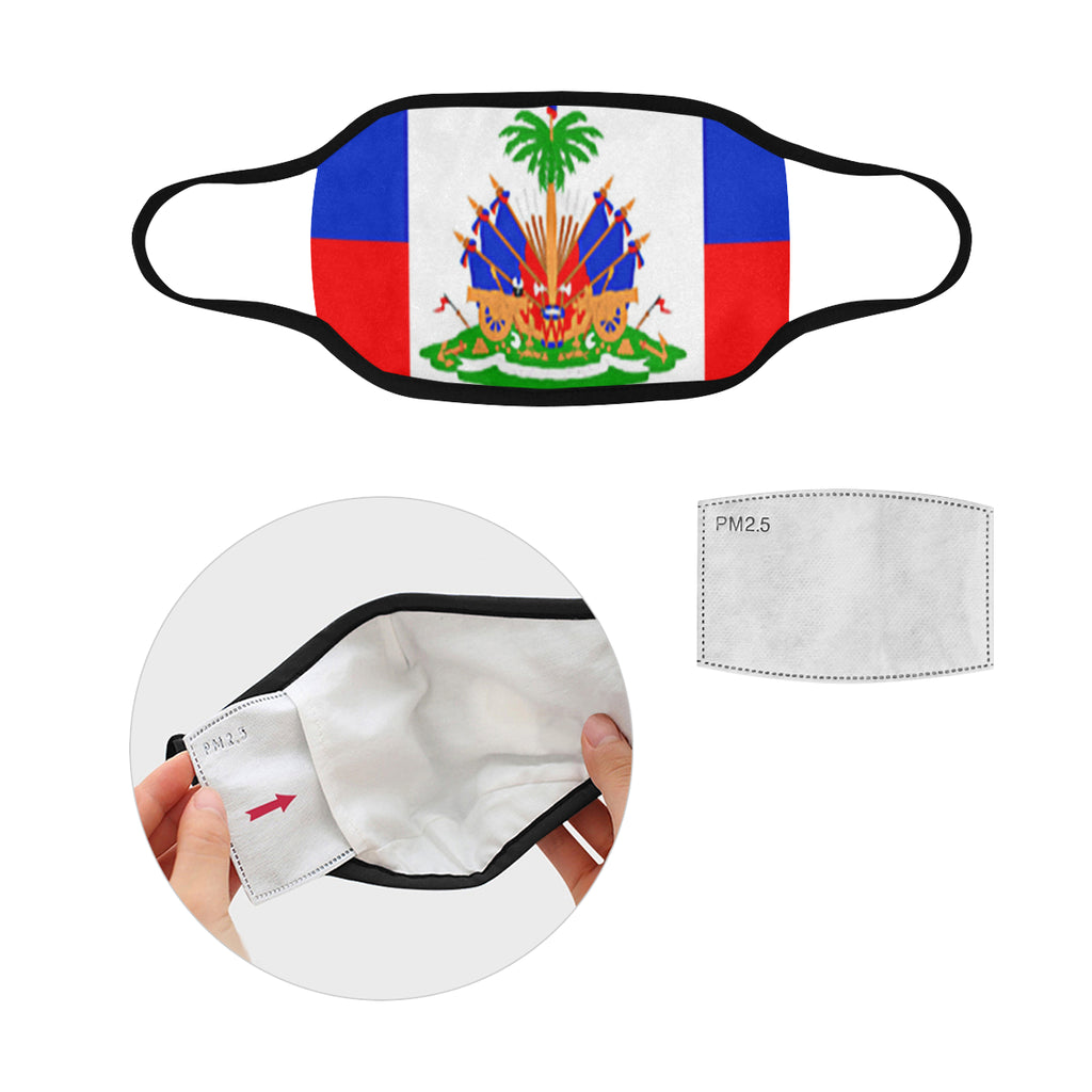 HAITI FLAG Mouth Mask in One Piece (2 Filters Included)