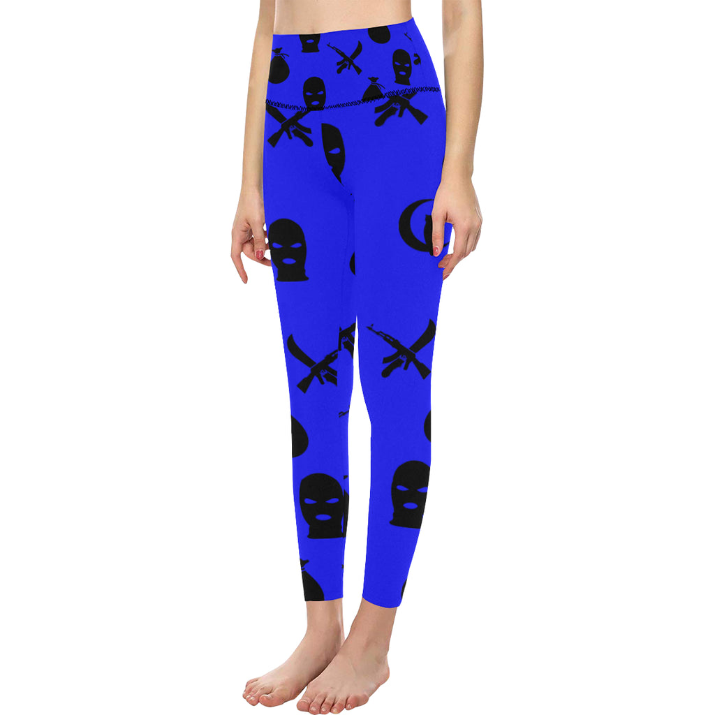 DRILLIN BLUE All Over Print High-Waisted Leggings