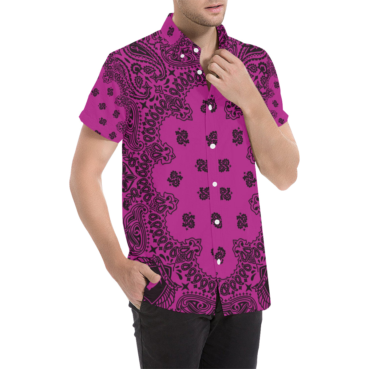 BANDANA GRAPES Men's All Over Print Short Sleeve Shirt
