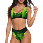 GREEN SNAKE Sport Top & High-Waisted Bikini Swimsuit