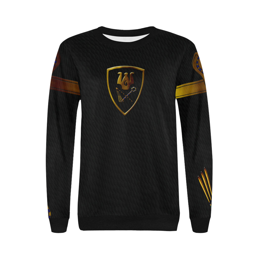 CROOKS ND FLAIL Women's Rib Cuff Crew Neck Sweatshirt