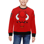 HATHOR BULLS RED All Over Print Crewneck Sweatshirt for Kids