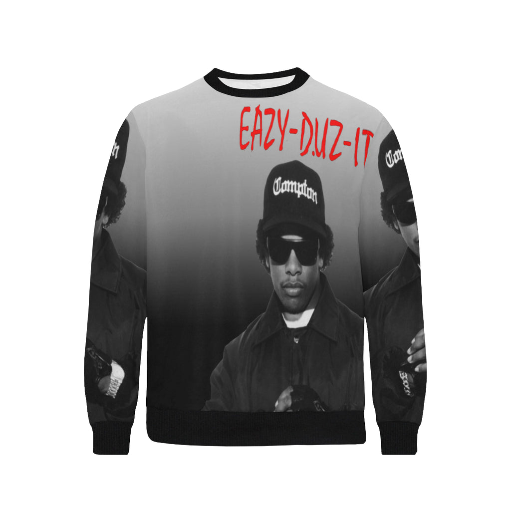 EAZY DUZ IT Men's Rib Cuff Crew Neck Sweatshirt