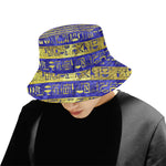 HIEROGLYPH GOLDEN BLUE All Over Print Bucket Hat for Men