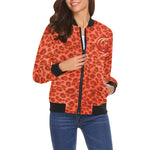 RED TIGER SKIN All Over Print Bomber Jacket for Women (Model H19)