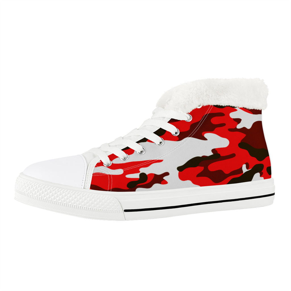 CAMOUFLAGE RED WINTER CANVAS SHOES