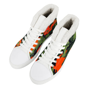 CAMOUFLAGE KAKI WINTER CANVAS SHOES
