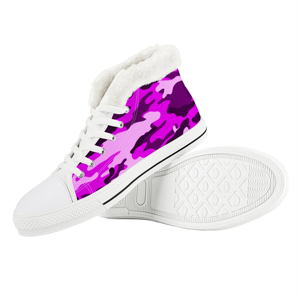 CAMOUFLAGE PURPLE WINTER CANVAS SHOES