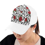 RED ROSES WHT Trucker Cap E (Front Panel Customization)