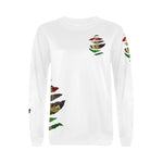 RBG ANKH RIPPED Women's Rib Cuff Crew Neck Sweatshirt