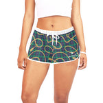 PLAID IN GOLD Women's All Over Print Relaxed Shorts