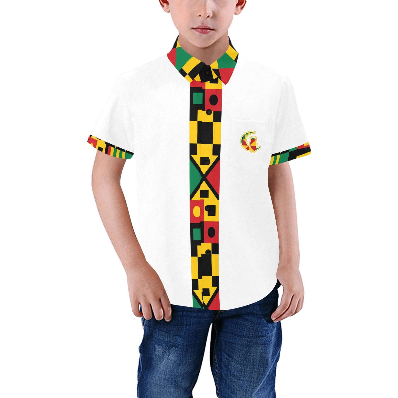 KENTE BUTAN Boys' Short Sleeve Shirt