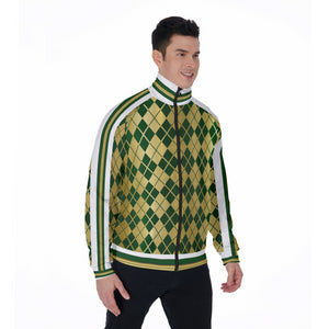 ARLEQUIN GREEN  Stand Collar Jacket