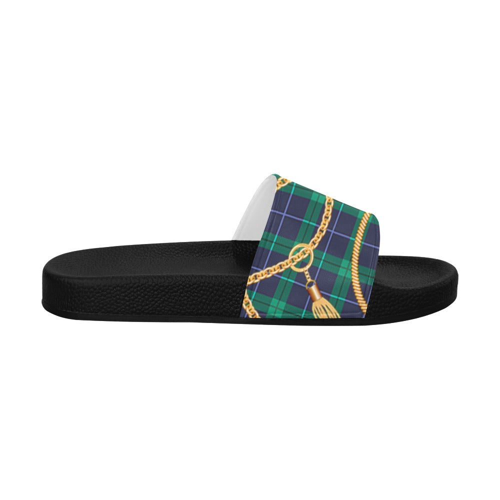 PLAID IN GOLD Men's Slide Sandals