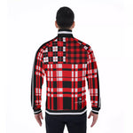 FLEXIN PLAID RED Men's Stand Collar Jacket