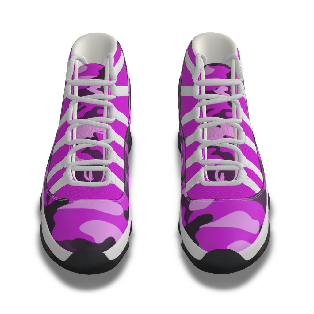 CAMOUFLAGE GRAPES Men's High Top Basketball Shoes