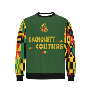 KENTE BUTAN Men's Rib Cuff Crew Neck Sweatshirt