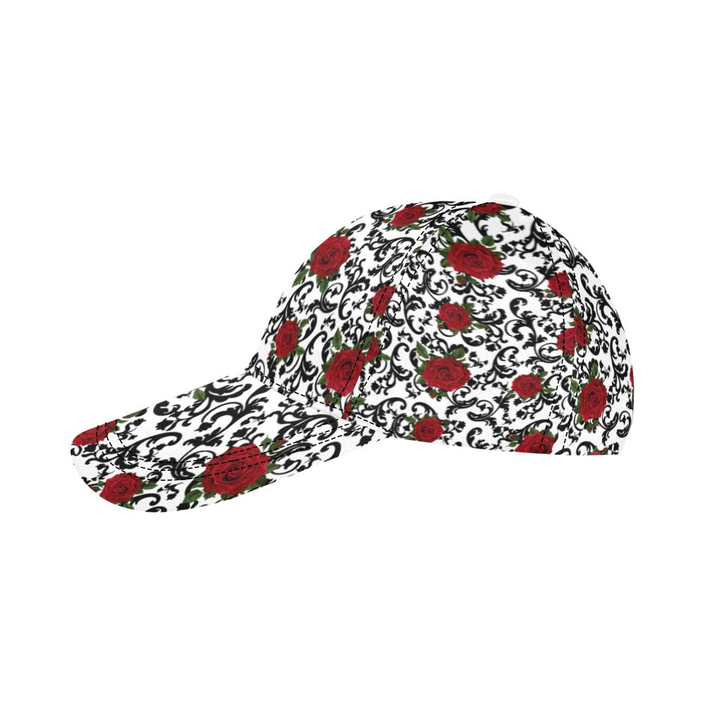 RED ROSES All Over Print Dad Cap C (7-Pieces Customization)