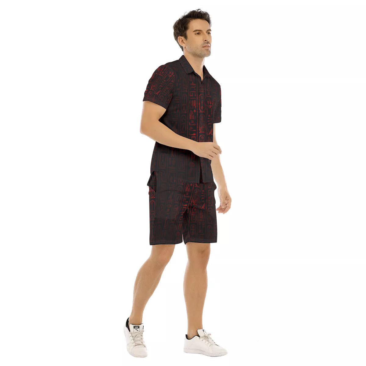 HIEROGLYPH RED Men's Short Sleeve Shirt Sets