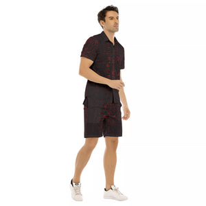 HIEROGLYPH RED Men's Short Sleeve Shirt Sets