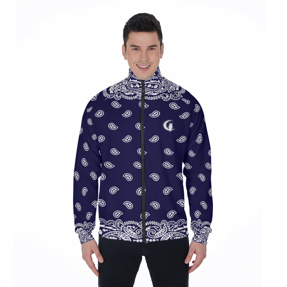 BANDANA FULLY NAVY Men's Stand Collar Jacket