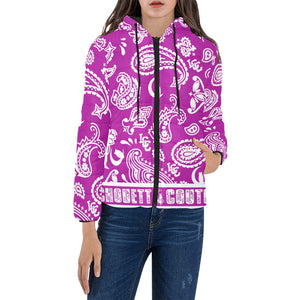 BANDANA PAISLEY Women's Padded Hooded Jacket