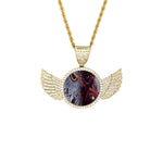 WISE OWL BY ANY MEANS Wings Gold Pendant with Rope Chain