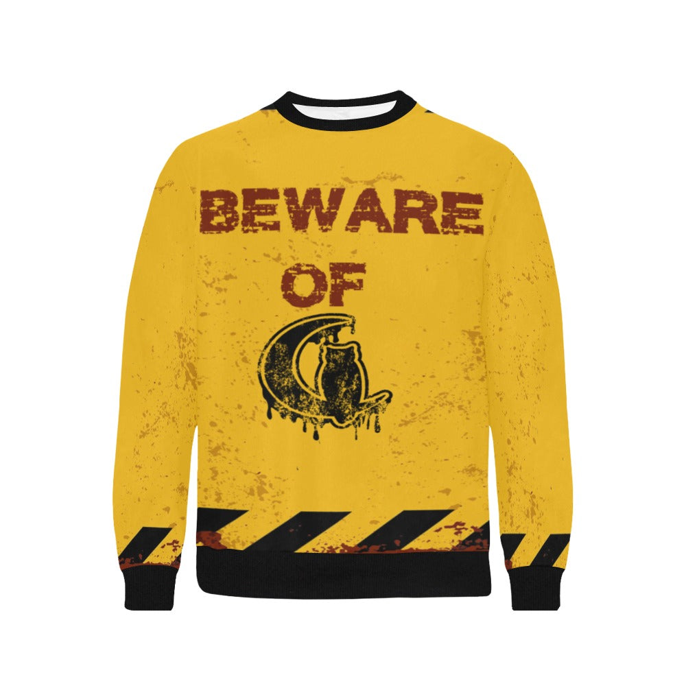BEWARE Men's Rib Cuff Crew Neck Sweatshirt