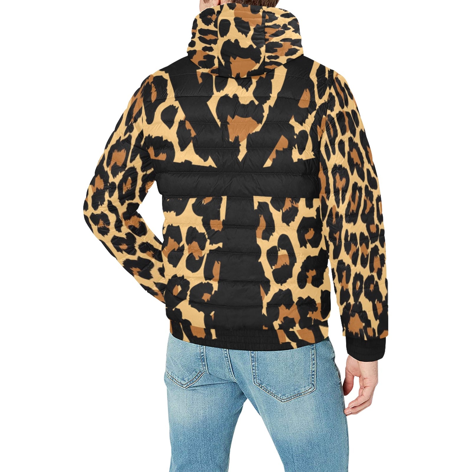 CHEETAH ANKH PADDED HOODIE JACKET