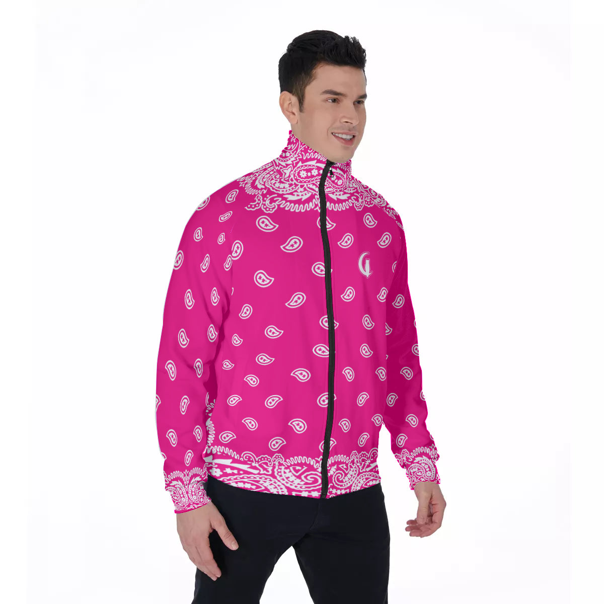 BANDANA FULLY PINKISH Stand Collar Jacket