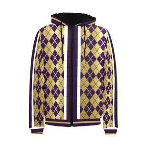 ARLEQUIN GRAPE PADDED HOODIE JACKET