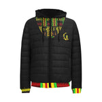 KENTE RASTA STRASS PADDED HOODIE JACKET Men's Padded Hooded Jacket