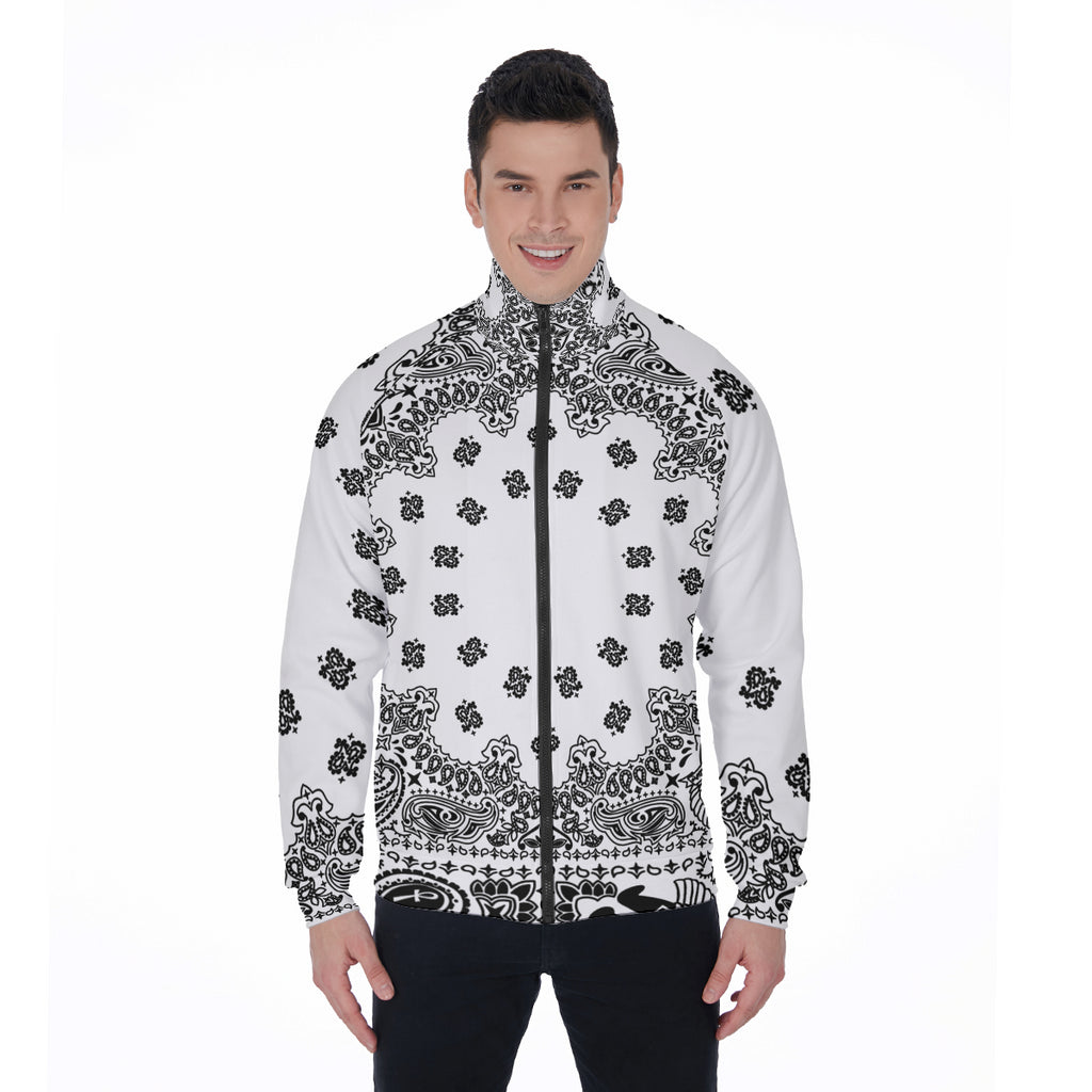BANDANA WHT Stand Collar Jacket
