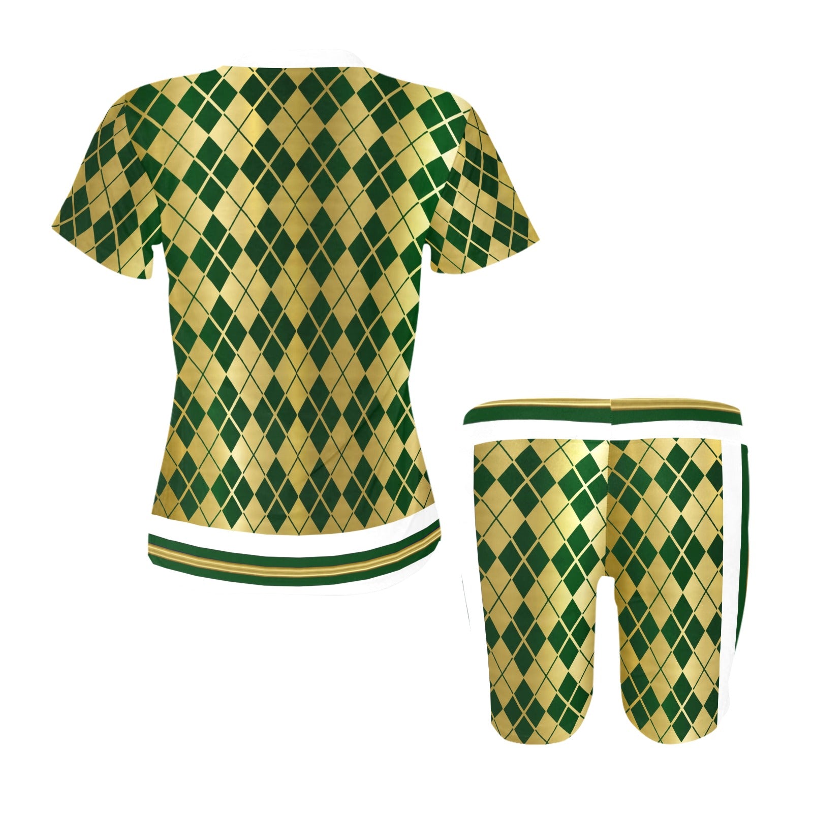 ARLEQUIN GREEN Women's Short Yoga Set