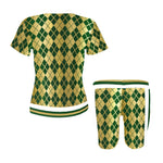 ARLEQUIN GREEN Women's Short Yoga Set