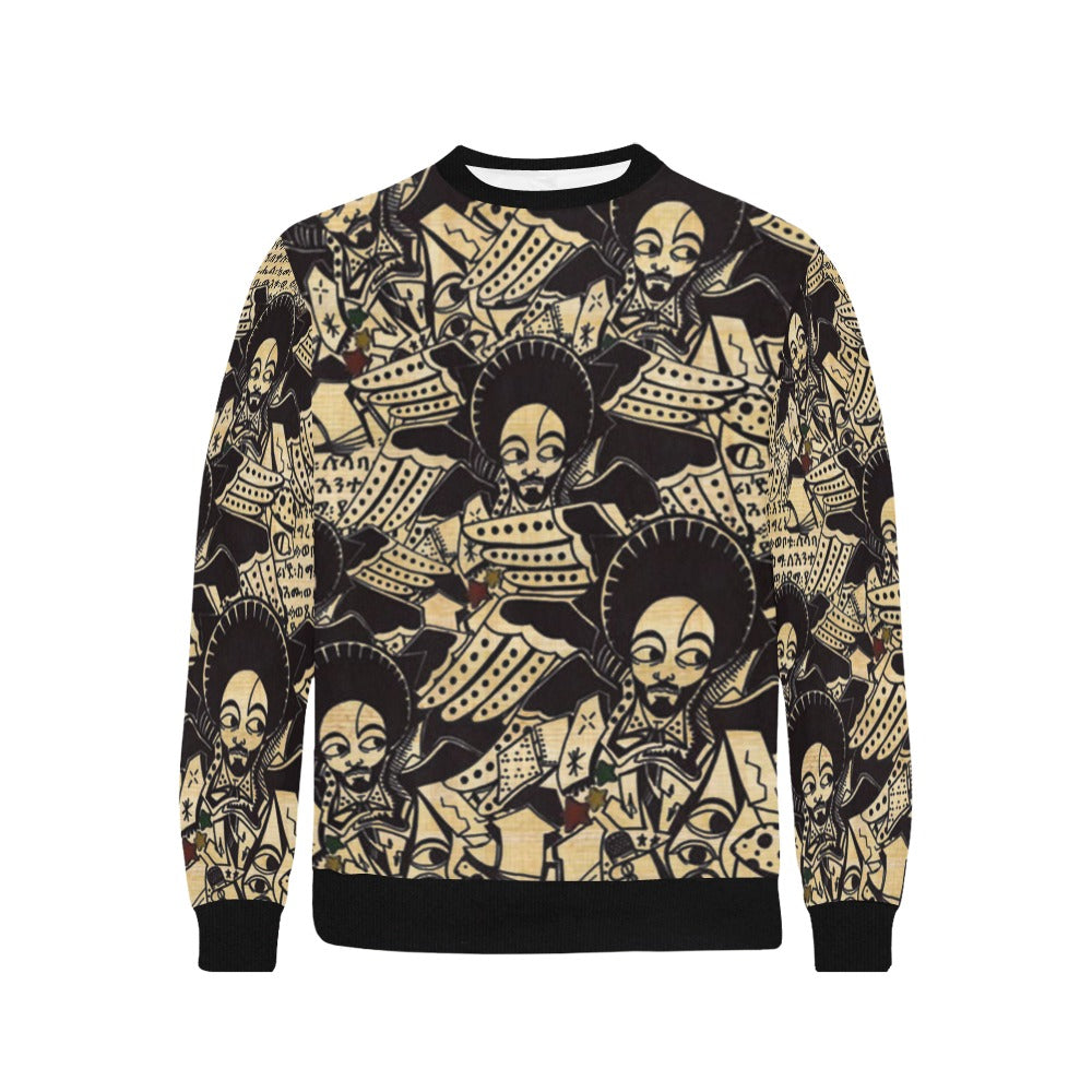 SATTA MASSAGANA Men's Rib Cuff Crew Neck Sweatshirt