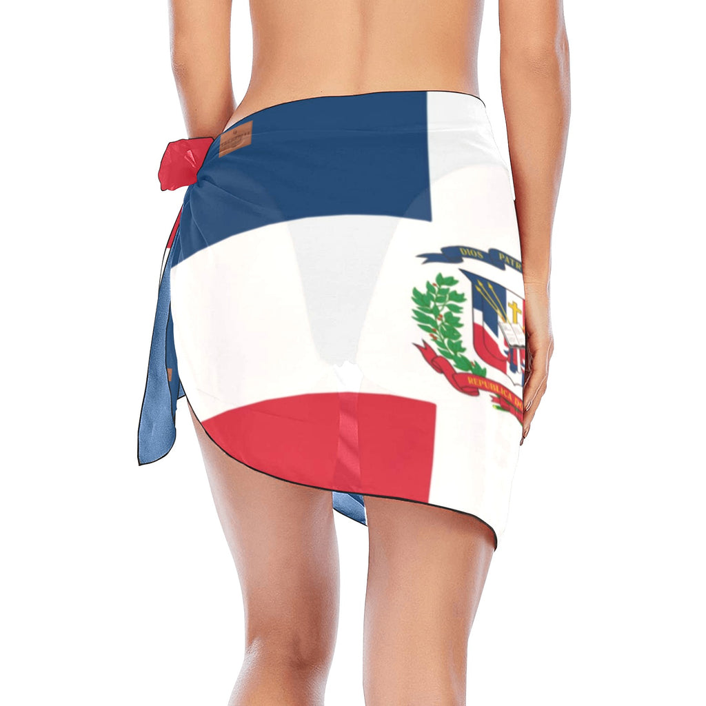 DOMINICAN REPUBLIC FLAG Beach Sarong Wrap