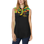 KENTE BUTAN Women's Bow Tie V-Neck Sleeveless Shirt